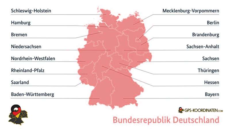 Map Bundesländer von Deutschland