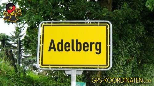 Typisches deutsches Straßenschild am Ortseingang von Adelberg in Baden-Württemberg
