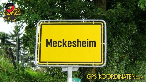 Straßenschild am Ortseingang von Meckesheim in Baden-Württemberg