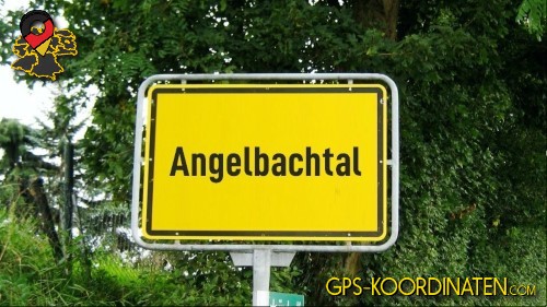 Straßenschild am Ortseingang Angelbachtal in Baden-Württemberg