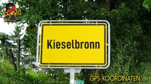 Straßenschild am Ortseingang Kieselbronn in Baden-Württemberg