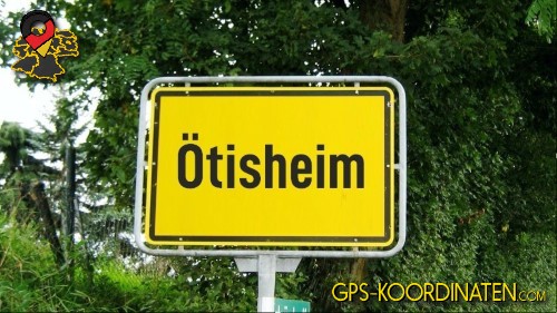 Straßenschild am Ortseingang Ötisheim in Baden-Württemberg