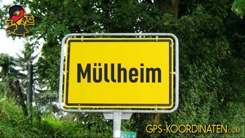 Typisches deutsches Straßenschild am Ortseingang von Müllheim in Baden-Württemberg