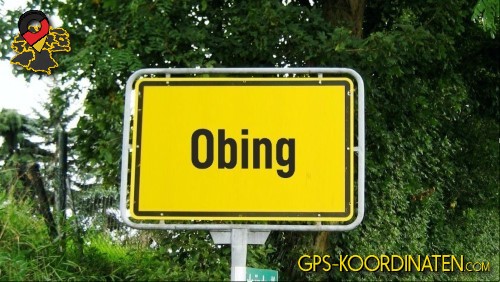 Eingangsschild von Obing in Bayern
