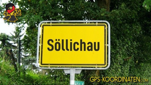 Straßenschild am Ortseingang Söllichau in Sachsen-Anhalt