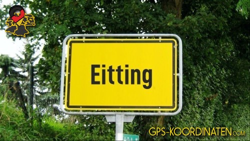 Straßenschild am Ortseingang Eitting in Bayern