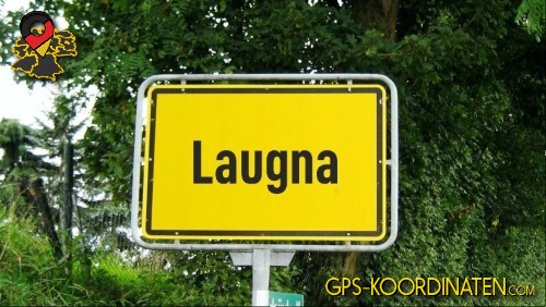 Eingangsschild von Laugna in Bayern