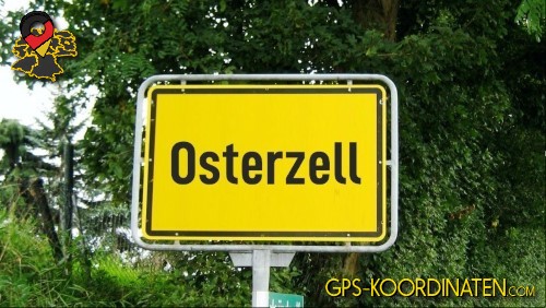 Typisches Deutsches Straßenschild am Ortseingang Osterzell in Bayern