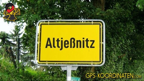 Ortseingangsschild Altjeßnitz in Sachsen-Anhalt