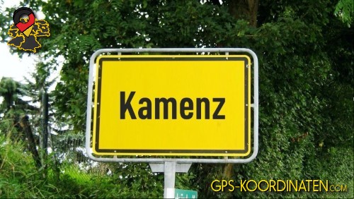 Ortseingangsschild von Kamenz in Sachsen