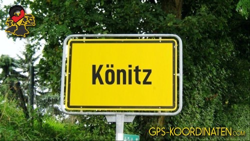 Typisches Deutsches Ortseingangsschild Könitz in Thüringen