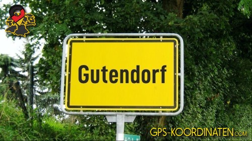 Straßenschild am Ortseingang von Gutendorf in Thüringen