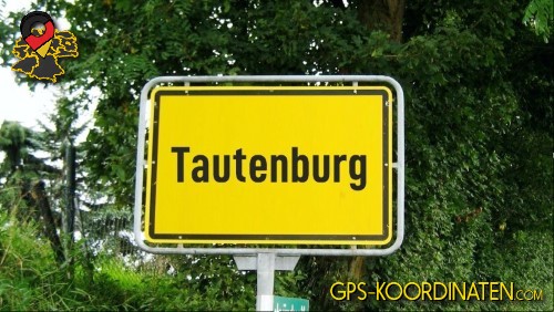 Typisches Deutsches Straßenschild am Ortseingang Tautenburg in Thüringen