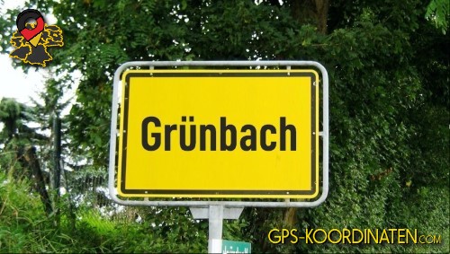 Typisches Deutsches Ortseingangsschild von Grünbach in Sachsen