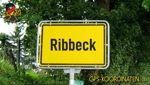 Typisches deutsches Straßenschild am Ortseingang Ribbeck in Brandenburg