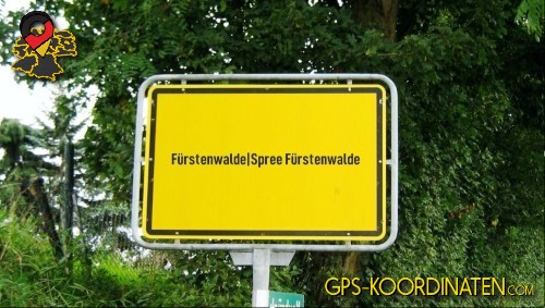 Typisches Deutsches Straßenschild am Ortseingang Fürstenwalde|Spree Fürstenwalde in Brandenburg