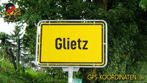 Typisches Deutsches Ortseingangsschild von Glietz in Brandenburg