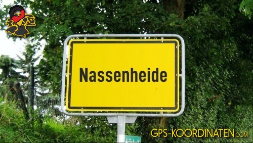Eingangsschild Nassenheide in Brandenburg