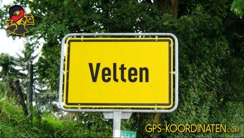 Typisches Deutsches Straßenschild am Ortseingang Velten in Brandenburg