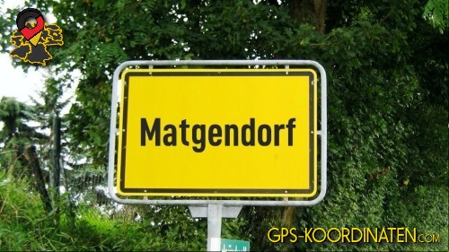 Typisches deutsches Ortseingangsschild von Matgendorf in Mecklenburg-Vorpommern