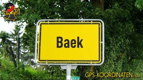 Typisches deutsches Eingangsschild von Baek in Brandenburg
