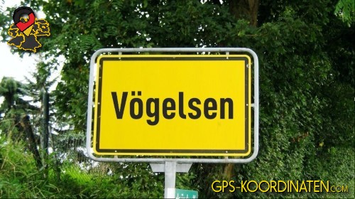 Typisches Deutsches Straßenschild am Ortseingang Vögelsen in Niedersachsen