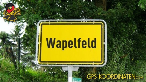Typisches Deutsches Eingangsschild von Wapelfeld in Schleswig-Holstein