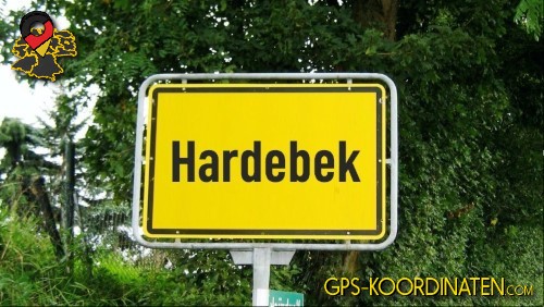 Ortseingangsschild Hardebek in Schleswig-Holstein