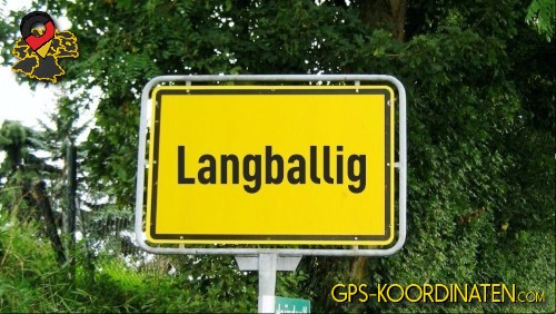 Straßenschild am Ortseingang Langballig in Schleswig-Holstein