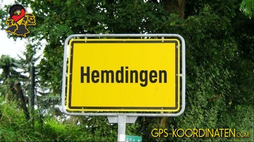 Typisches deutsches Eingangsschild von Hemdingen in Schleswig-Holstein