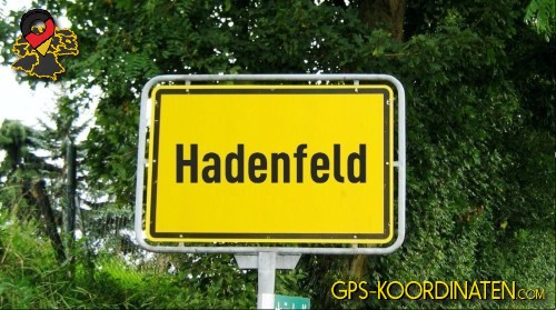 Eingangsschild Hadenfeld in Schleswig-Holstein