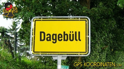Typisches deutsches Eingangsschild von Dagebüll in Schleswig-Holstein