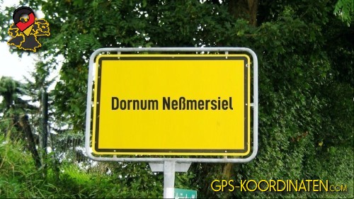 Ortseingangsschild Dornum Neßmersiel in Niedersachsen
