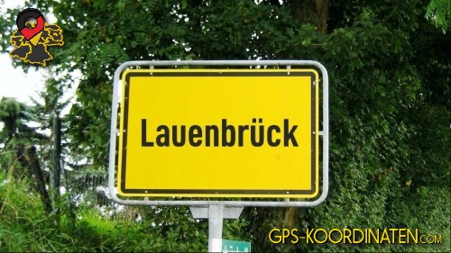 Straßenschild am Ortseingang von Lauenbrück in Niedersachsen