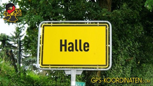 Eingangsschild von Halle in Sachsen-Anhalt