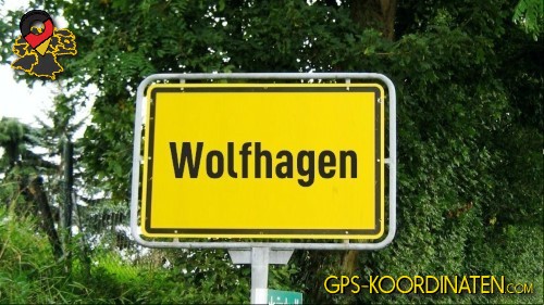 Ortseingangsschild Wolfhagen in Hessen