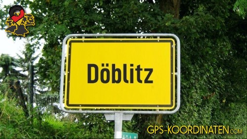 Typisches deutsches Eingangsschild von Döblitz in Sachsen-Anhalt