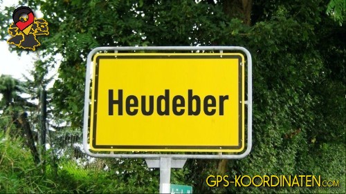 Typisches Deutsches Straßenschild am Ortseingang von Heudeber in Sachsen-Anhalt