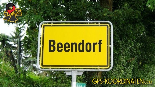 Typisches Deutsches Straßenschild am Ortseingang von Beendorf in Sachsen-Anhalt