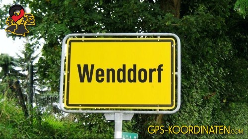 Typisches Deutsches Straßenschild am Ortseingang von Wenddorf in Sachsen-Anhalt
