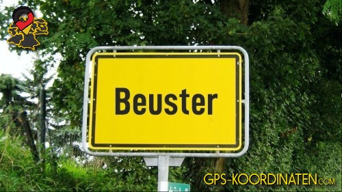 Typisches Deutsches Eingangsschild von Beuster in Sachsen-Anhalt