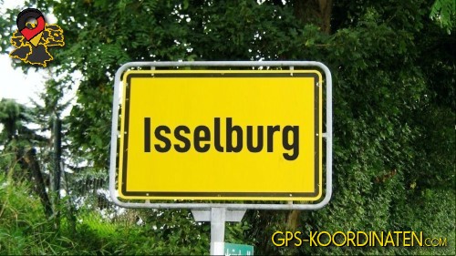 Typisches Deutsches Straßenschild am Ortseingang von Isselburg in Nordrhein-Westfalen