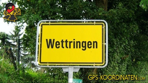Typisches deutsches Ortseingangsschild Wettringen in Nordrhein-Westfalen