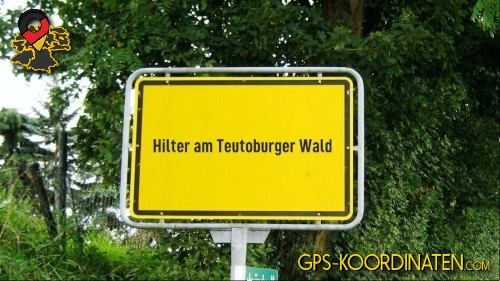 Typisches Deutsches Eingangsschild von Hilter am Teutoburger Wald in Niedersachsen