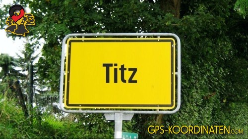 Straßenschild am Ortseingang von Titz in Nordrhein-Westfalen