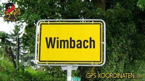 Typisches Deutsches Ortseingangsschild Wimbach in Rheinland-Pfalz