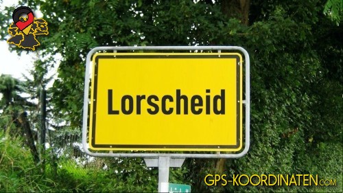 Typisches deutsches Ortseingangsschild Lorscheid in Rheinland-Pfalz