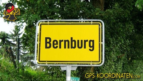 Eingangsschild Bernburg in Sachsen-Anhalt