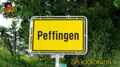 Typisches Deutsches Straßenschild am Ortseingang Peffingen in Rheinland-Pfalz