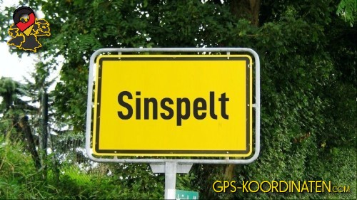 Typisches Deutsches Straßenschild am Ortseingang Sinspelt in Rheinland-Pfalz